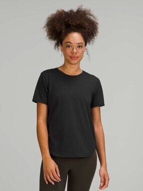 Lululemon High Neck Running and Training T-Shirt in Black size 6